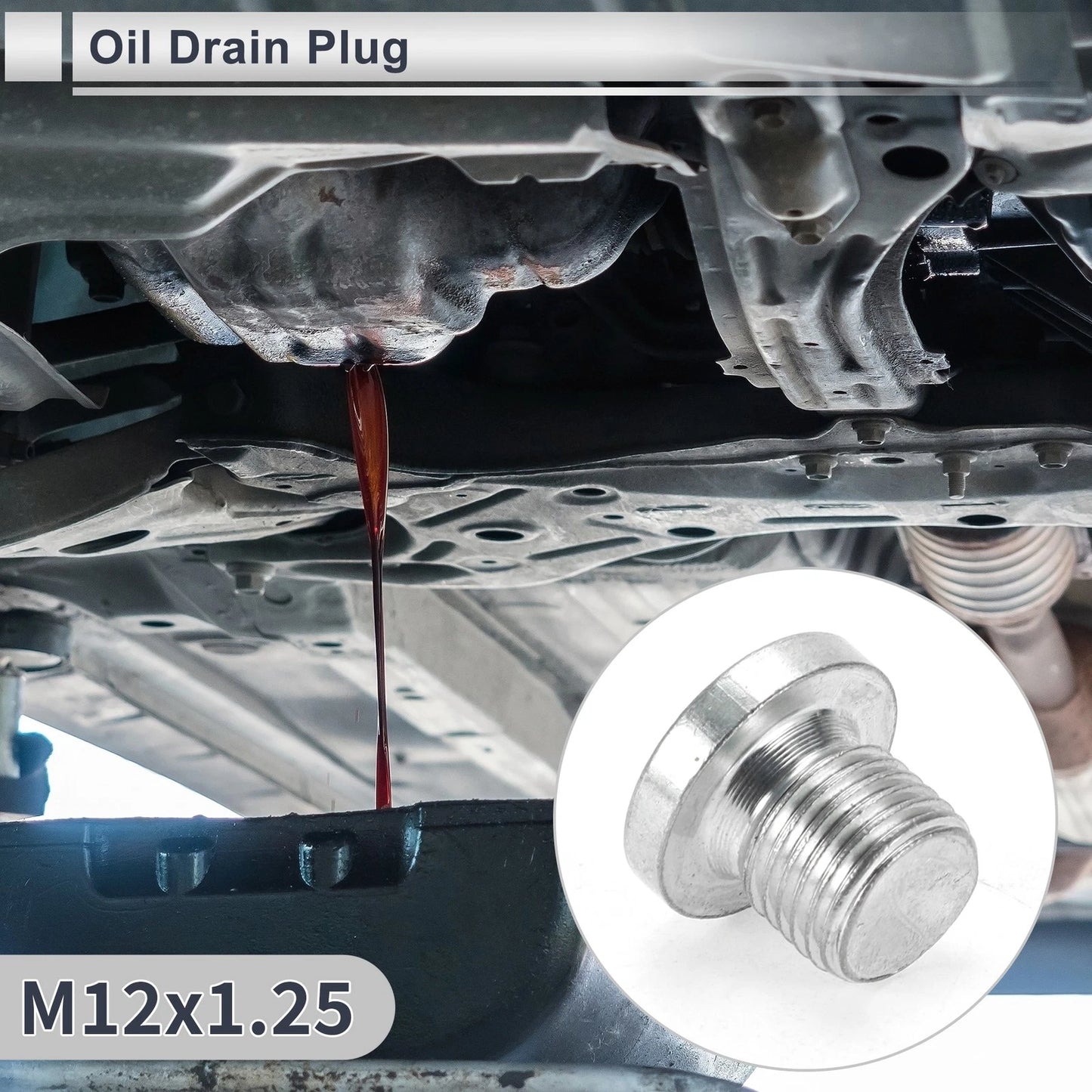 1 Set M12x1.25 Drain Plug with Gasket for Car & Motorcycle