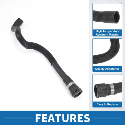 Engine Radiator Hose 4.4L for BMW 550i Rubber Black 1Pc (2011-2013)