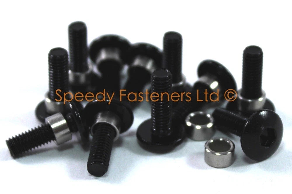 Bolt & Collar for Motorcycle Fairing – Black Anodised Aluminium
