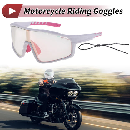 Motorcycle Riding Goggles Pink Frame Tri-Acetyl Cellulos for Motorcycle