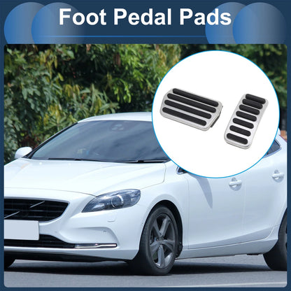 Automatic Footrest Pedals Cover Set for Volvo V40 (2013-2019) Silver Tone