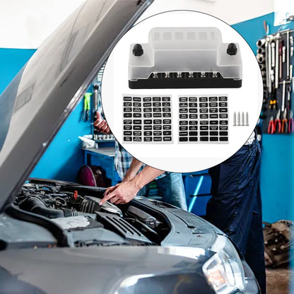 Compact Six Way Car & Boat Fuse Holder for Marine Applications