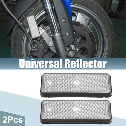 2 x Universal Rectangle Shape Reflector for Motorcycle Garbage Cans White