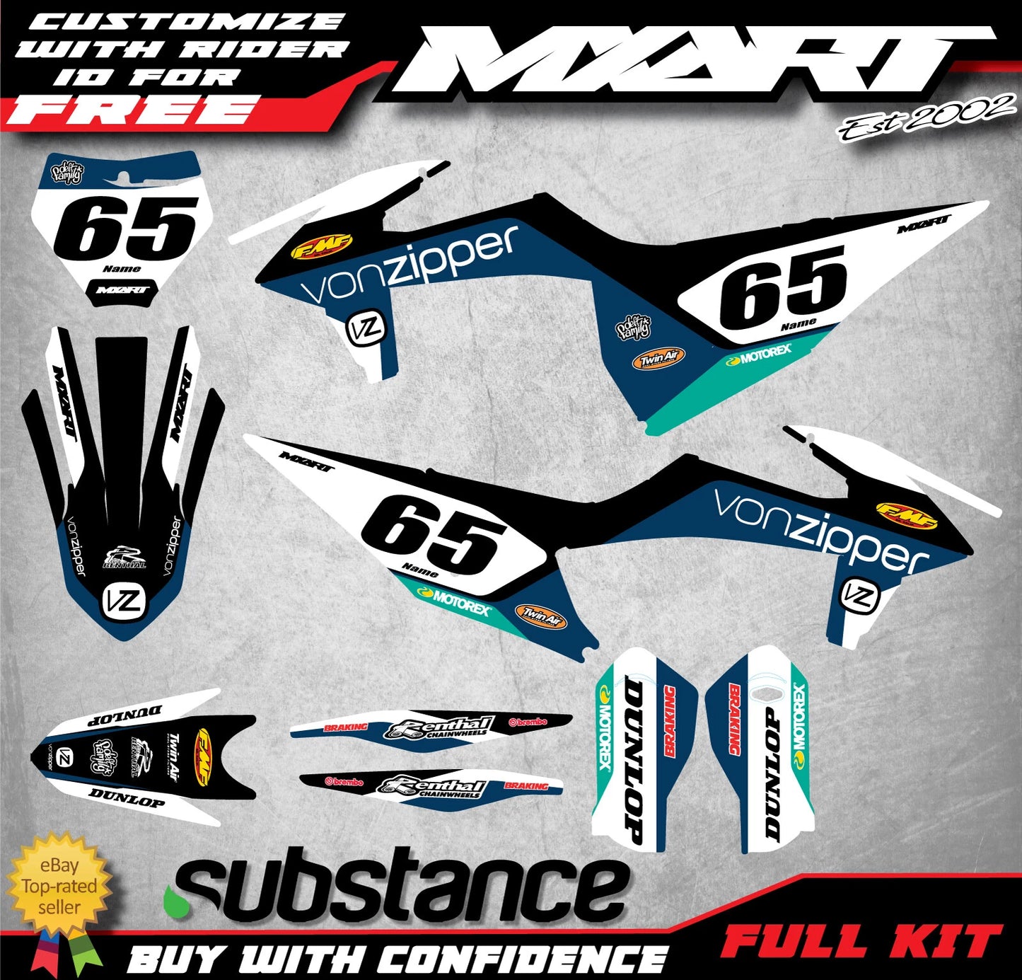 KTM SX 125 250 2019-2021 Graphics Flow Style Stickers Decals