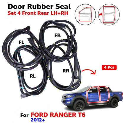 Door Rubber Seal Weatherstrip Set 4 Fits Ford Ranger T6 4D UTE Pickup 2012+