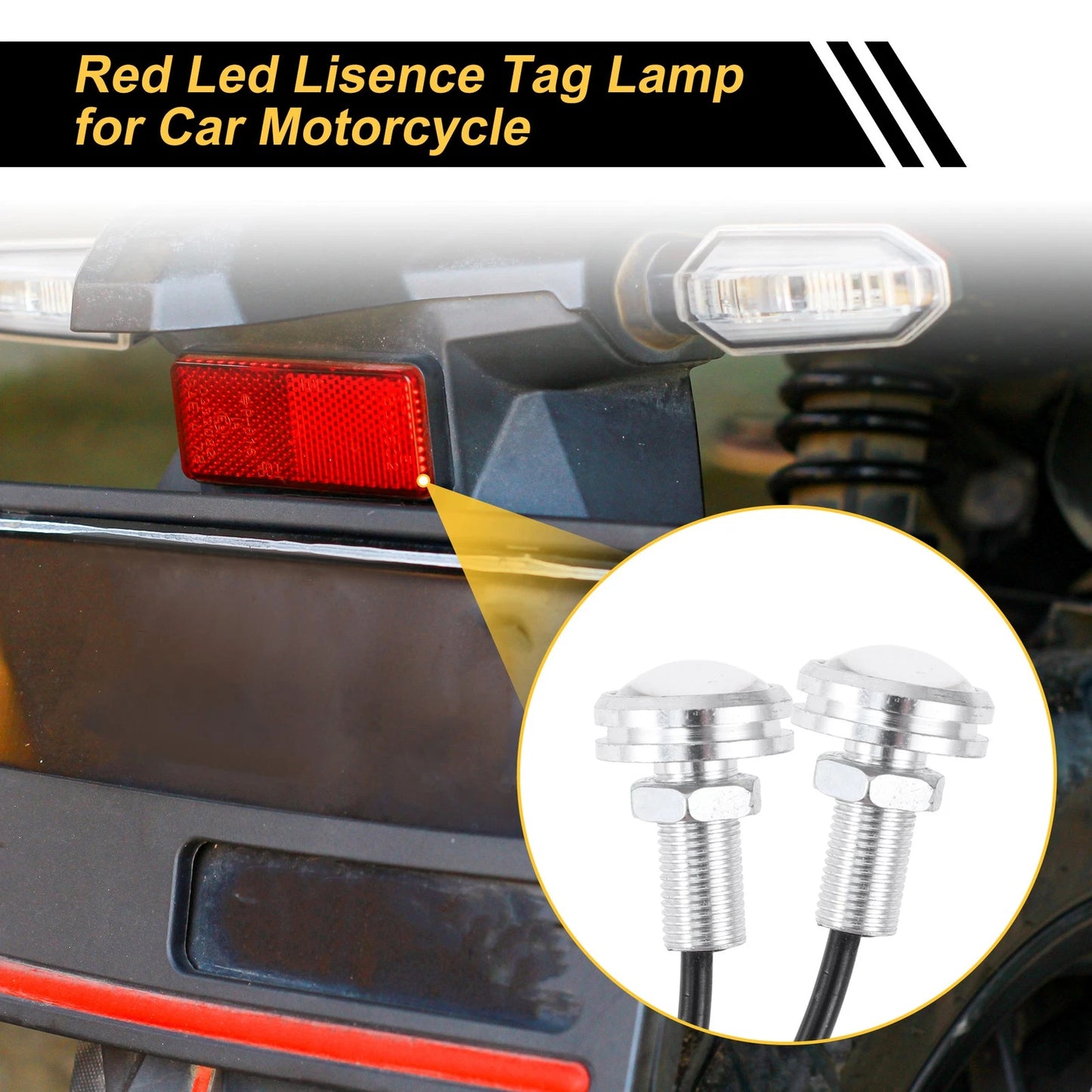 2 x License Plate Light 12V Led Tag Lamp for Car Motorcycle