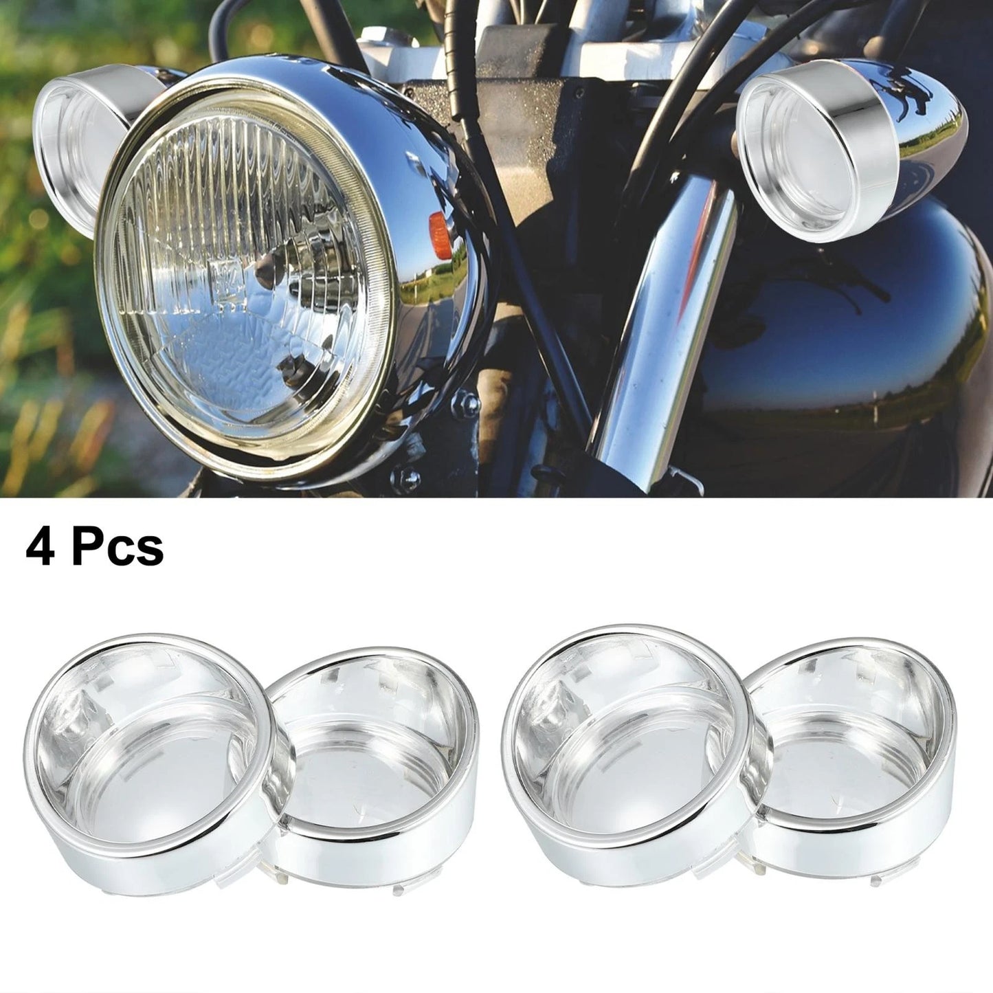 4 x Turn Signal Light Covers for Harley Dyna