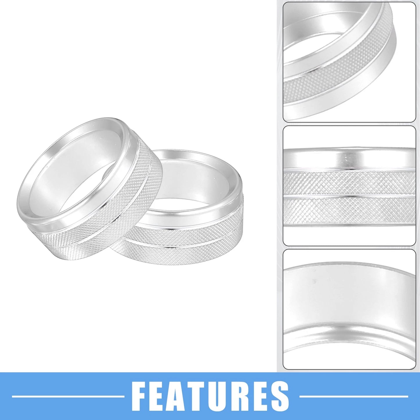 8 Pcs Car AC Vent Ring Cover Trim for GMC Sierra Aluminum Alloy Silver Tone