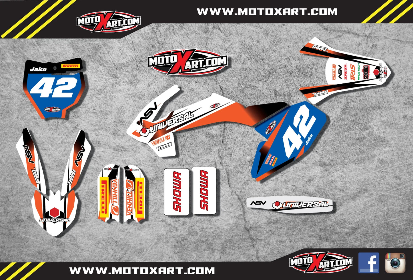 Custom Graphics Full Kit STORM STYLE Stickers for KTM 50 (2016-2018)