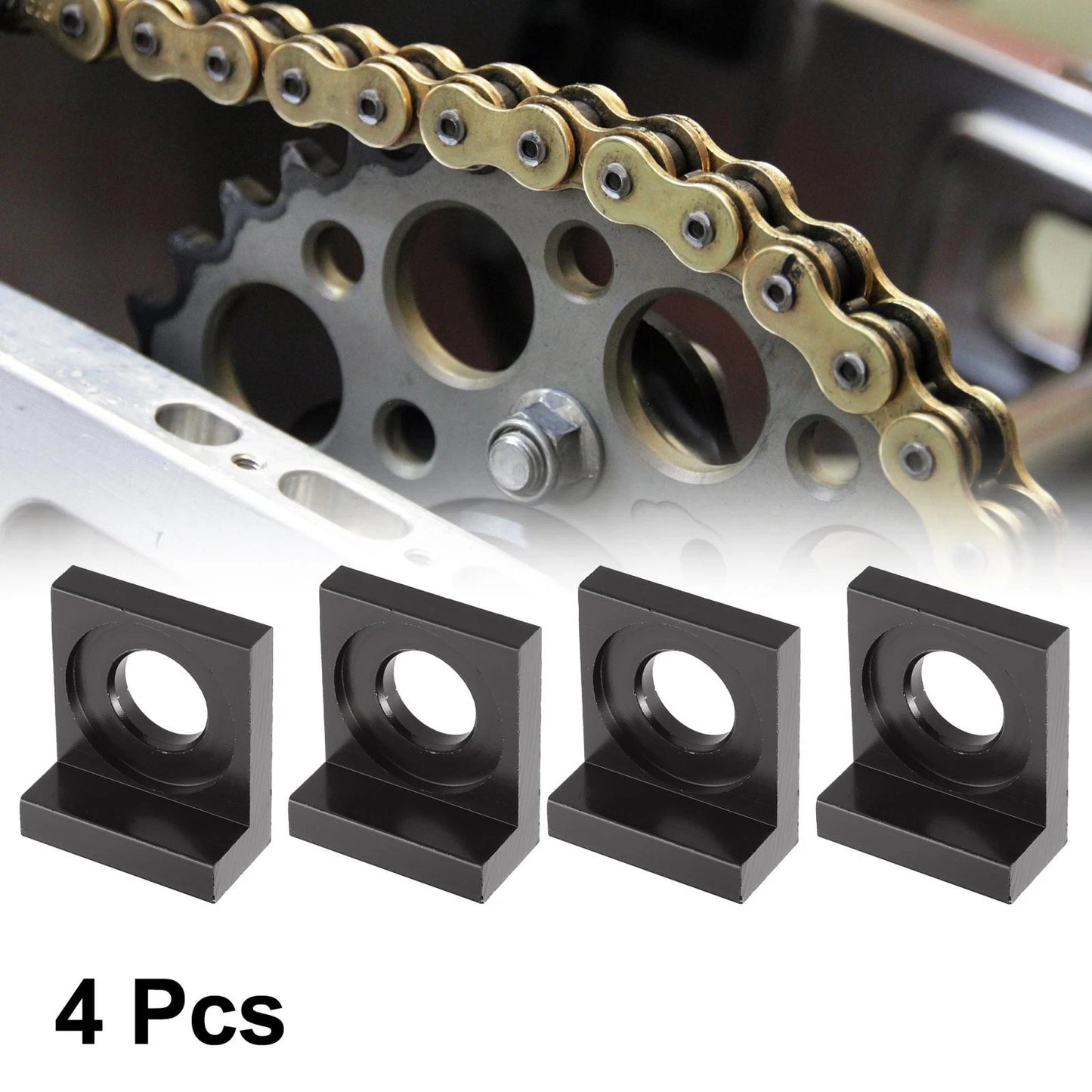 4pcs 15mm Dia Hole Chain Adjuster Block Tensioners for Motorcycle