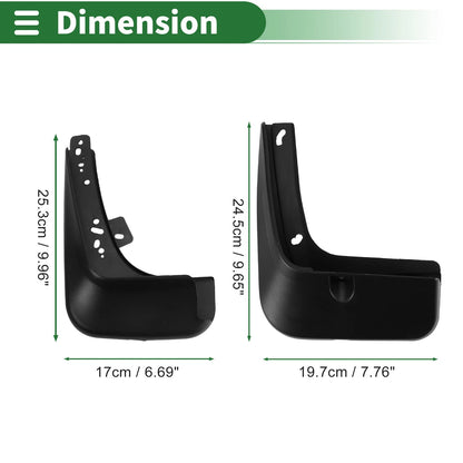 Mud Flaps Splash Guards for Kia K4 Saloon (2014-2019) W/ Mount Accessories