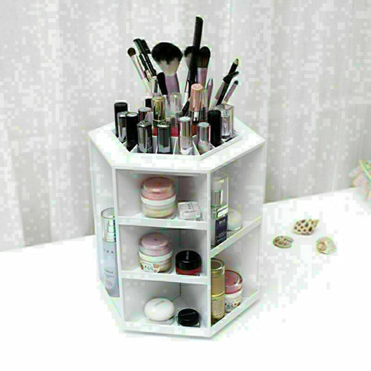 360° Rotating Makeup Organizer for Cosmetic Display Storage Rack