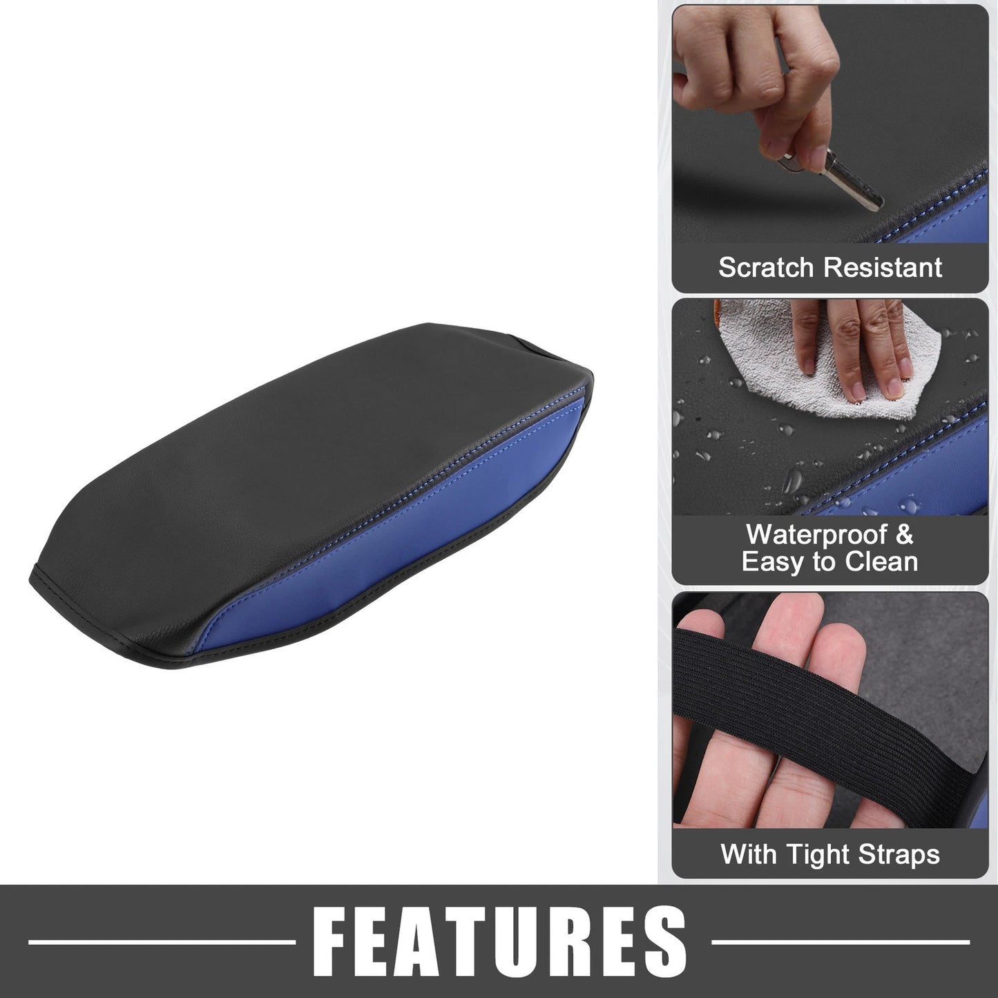 Armrest Cover for Toyota RAV4 2013-2018 Black Blue