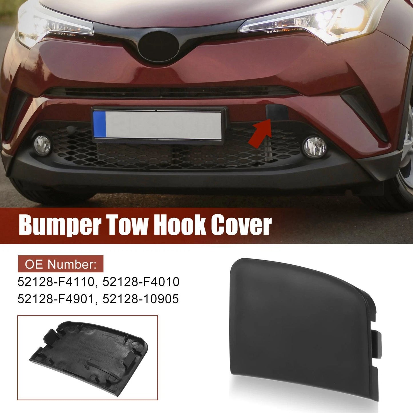 Front Bumper Tow Hook Hole Cover for Toyota CHR (2018–2020)