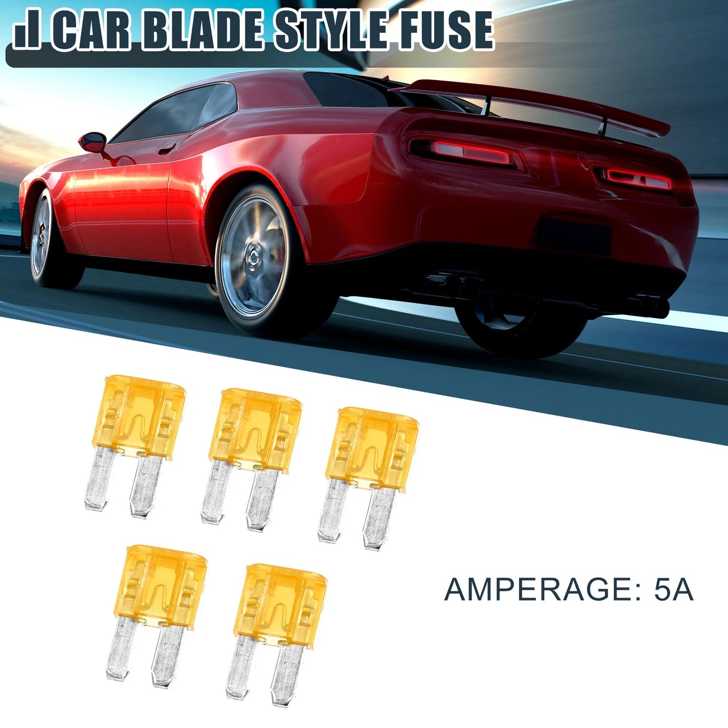 5pcs 5A Car Mini Blade Fuses for Boat, Truck, RV, Camper, Motorcycle Orange