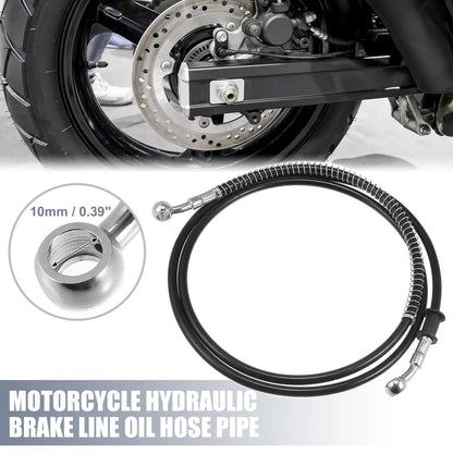 Brake Line 10mm Motorcycle Hydraulic Oil Hose Pipe Stainless Steel Black