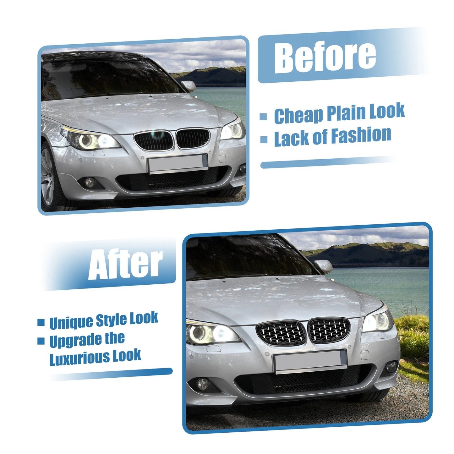 Front Hood Bumper Grille for BMW 5 Series (2004-2009)