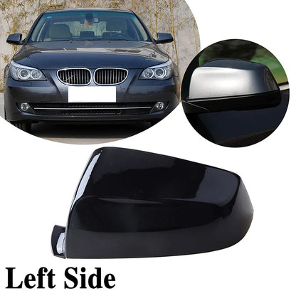 Left Rear View Mirror Cover Gloss Black for BMW E60 E61 F10 F11 F01 F02 (2008-2013)