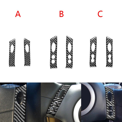 Carbon Fiber Dashboard Steering Wheel Cover Trim for Mini Cooper 2002-2004
