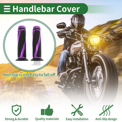 7/8" 22mm Hand Grips Cover Kit for Motorcycle Purple