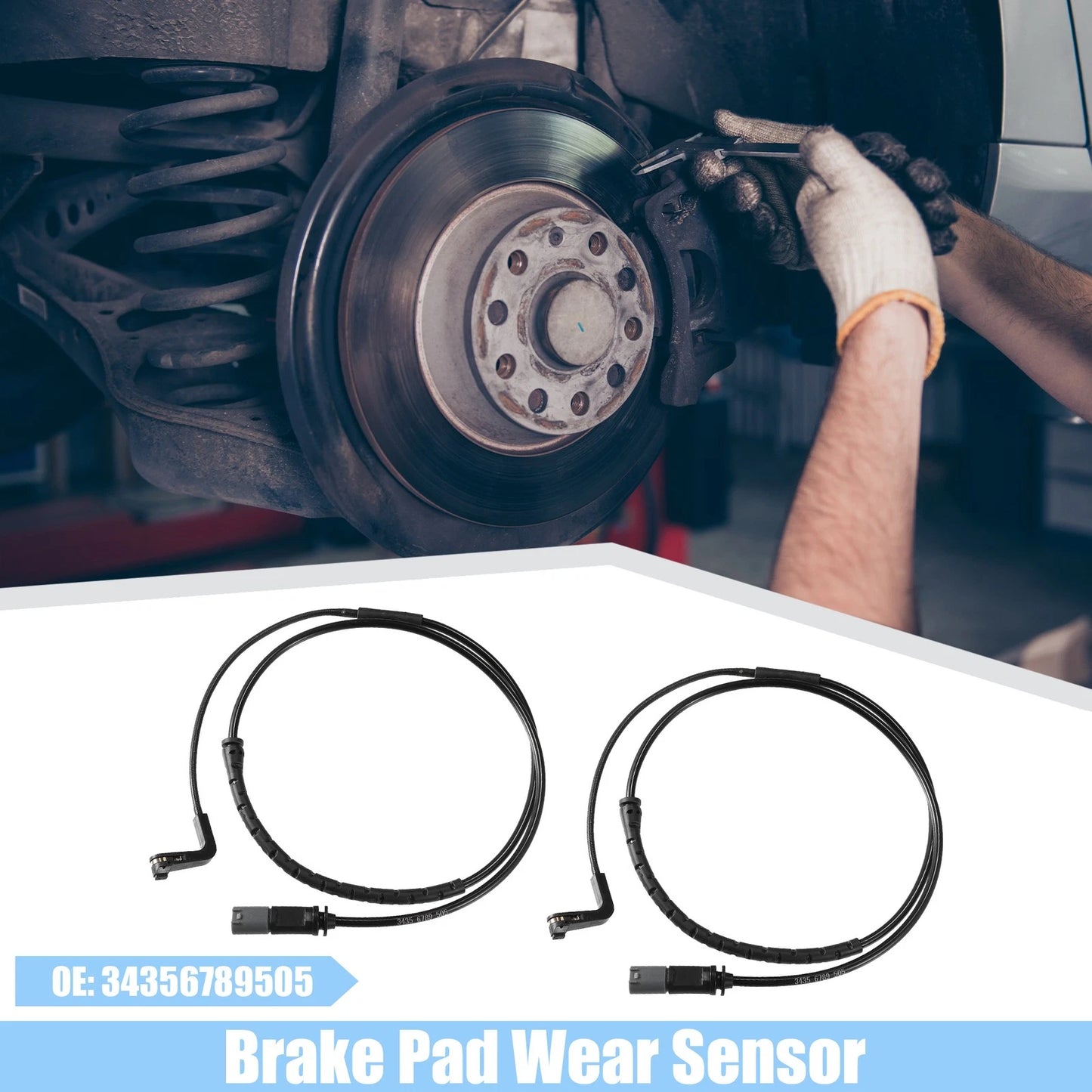 Rear Brake Pad Sensor for BMW X5 - Plastic Rubber Black Gray (2000-2006) 2 x