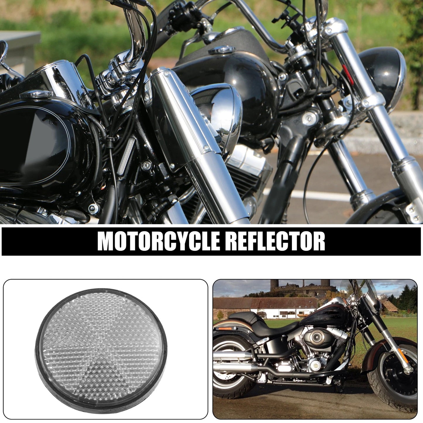 2 x 56mm White Universal Round Reflective Self-Adhesive Reflector
