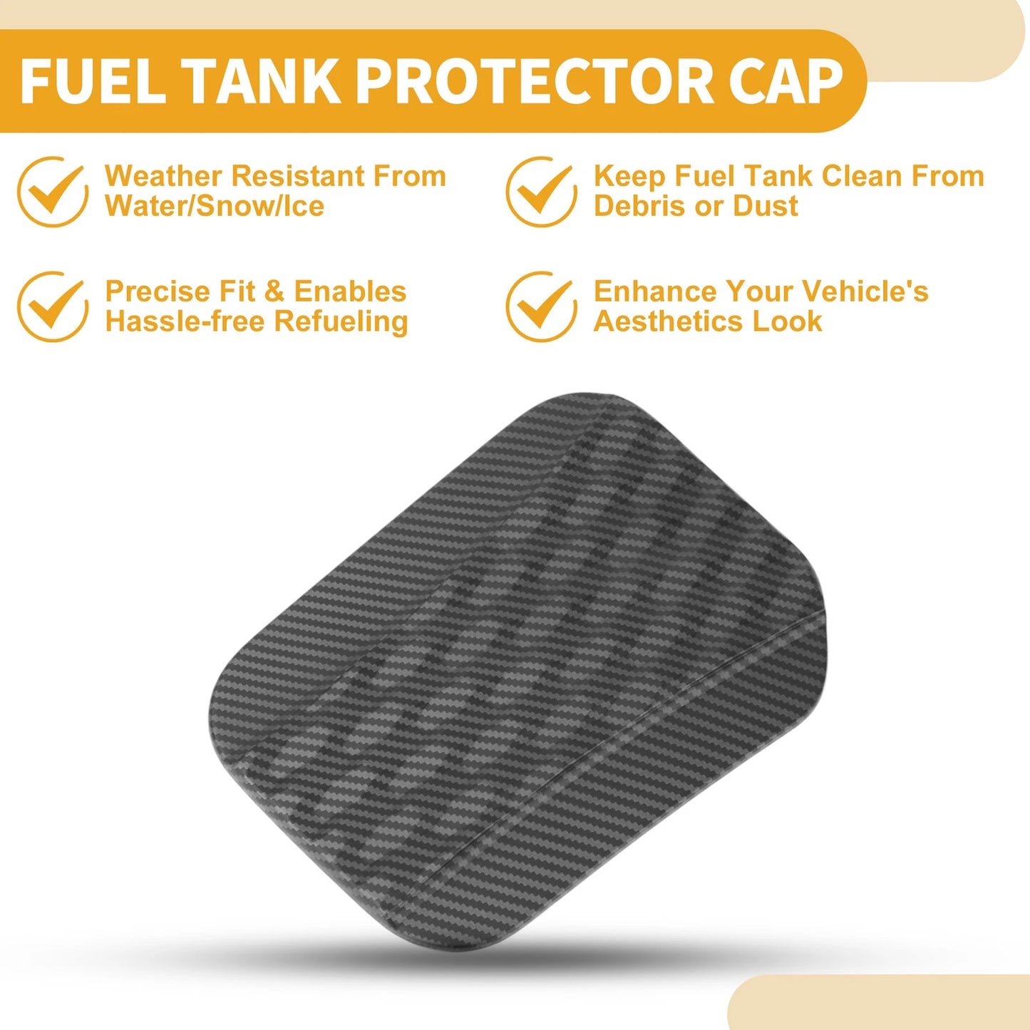 Fuel Tank Door Cap for Ford Bronco (2024-2025) Carbon Fiber Matte Black