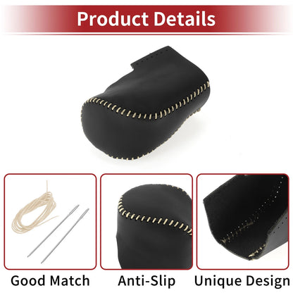 Gear Shift Knob Cover for Honda HR-V (2023-2024) Black Beige Faux Leather