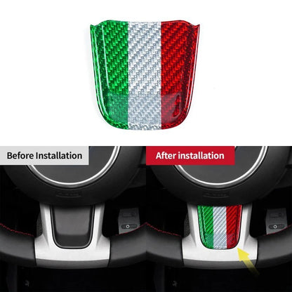 Dry Carbon Fiber Steering Wheel Lower Panel Cover Trim for Fiat 500 Abarth