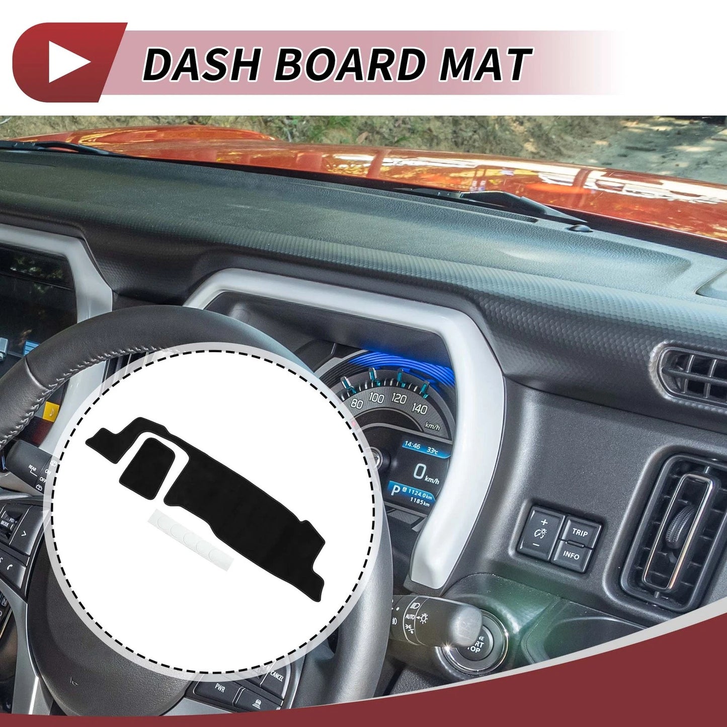 Dashboard Cover Mat for Suzuki Hustler MR52S MR92S (2020-2021) Black