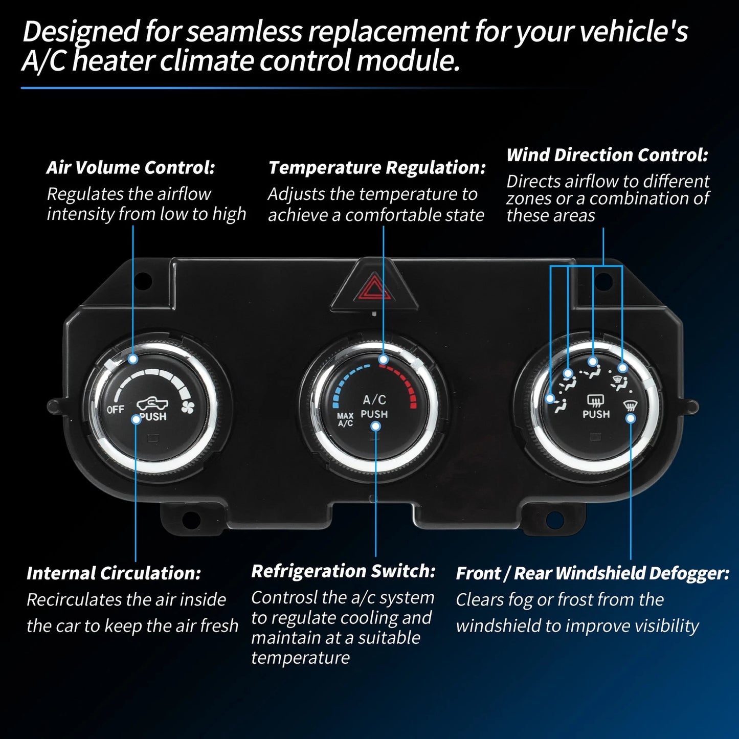 A/C Heater Climate Control Module Panel for Ram 1500 (2014-2018)