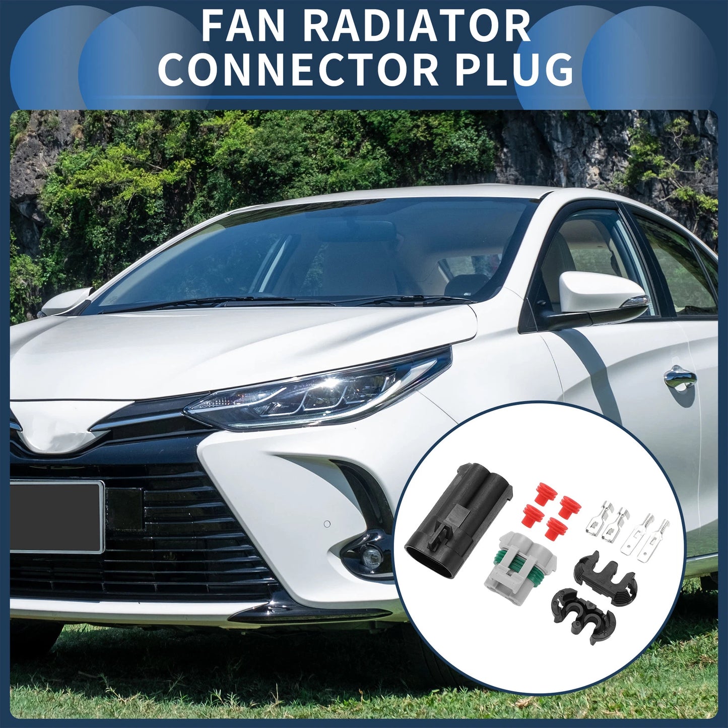 Pin Fan Radiator Connector Plug for Toyota