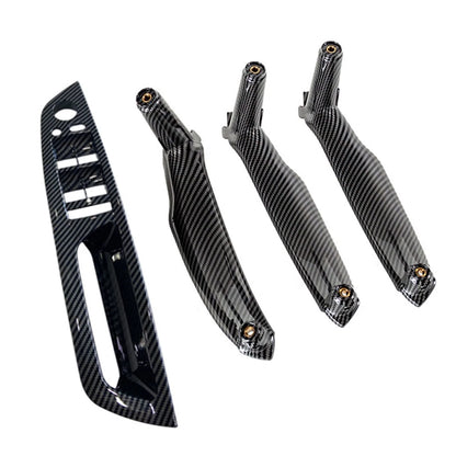4x Carbon Fiber Inner Door Pull Handle Trim Covers for BMW X5 X6 (2007-2013)