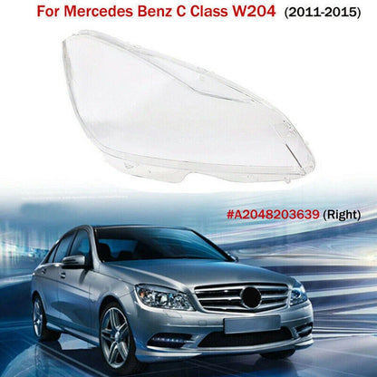 Right Headlight Lens Cover for Mercedes W204 C-Class C180 C300 (2011-2014)