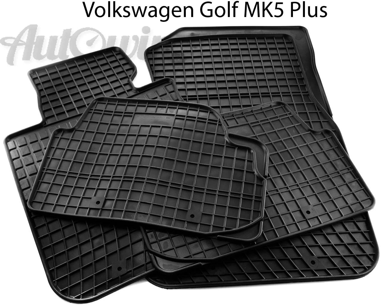 Rubber Black Floor Mats for Volkswagen Golf V Plus (2005 - Present)