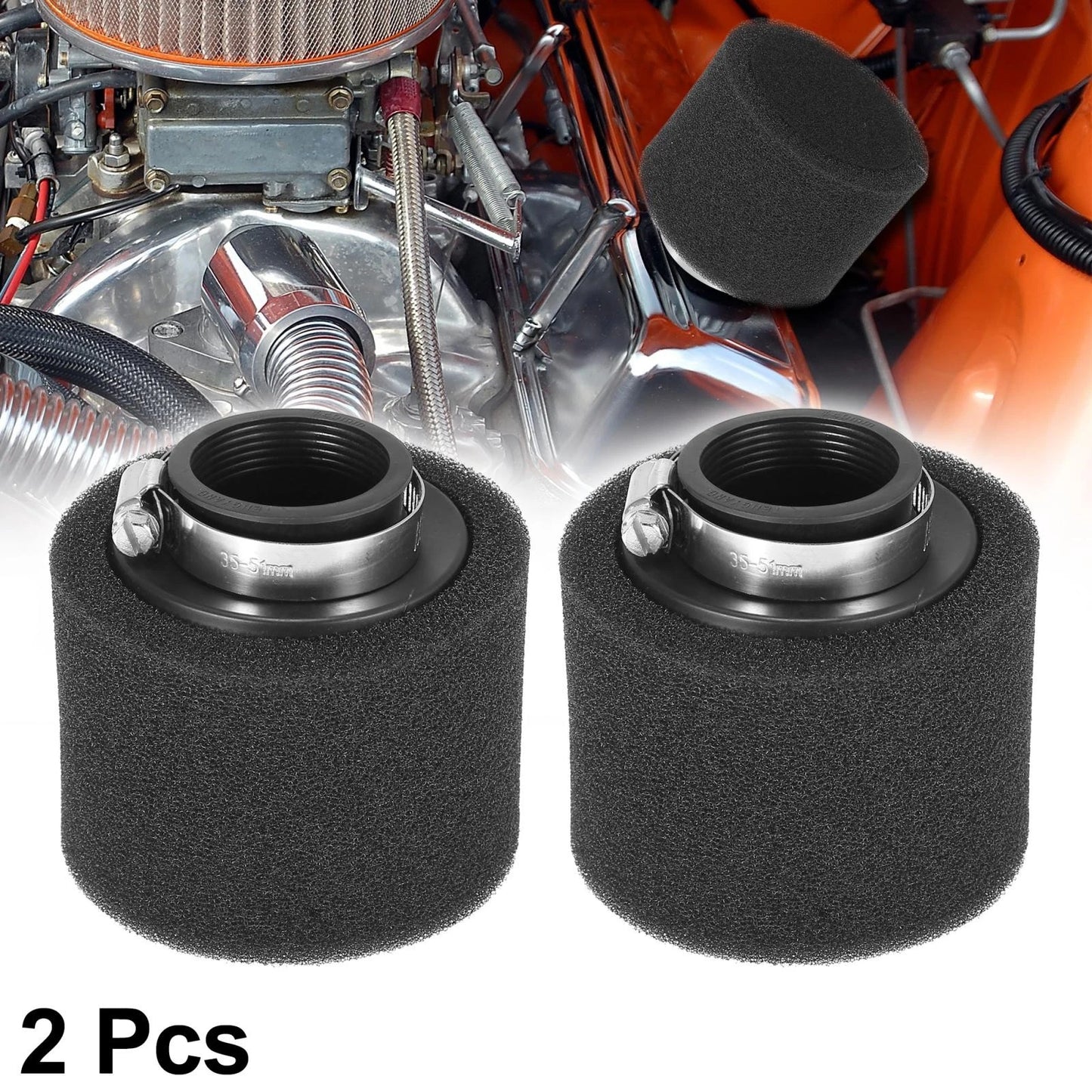 2 x 40mm Straight Air Filter Cleaner for 150cc Engine