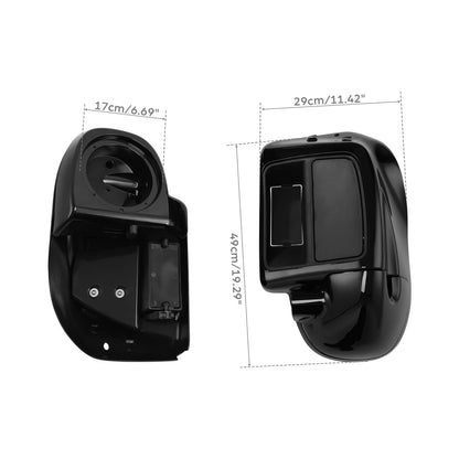 Lower Vented Fairing 6.5in Speaker Box Pod for Harley Touring (2014-2023)