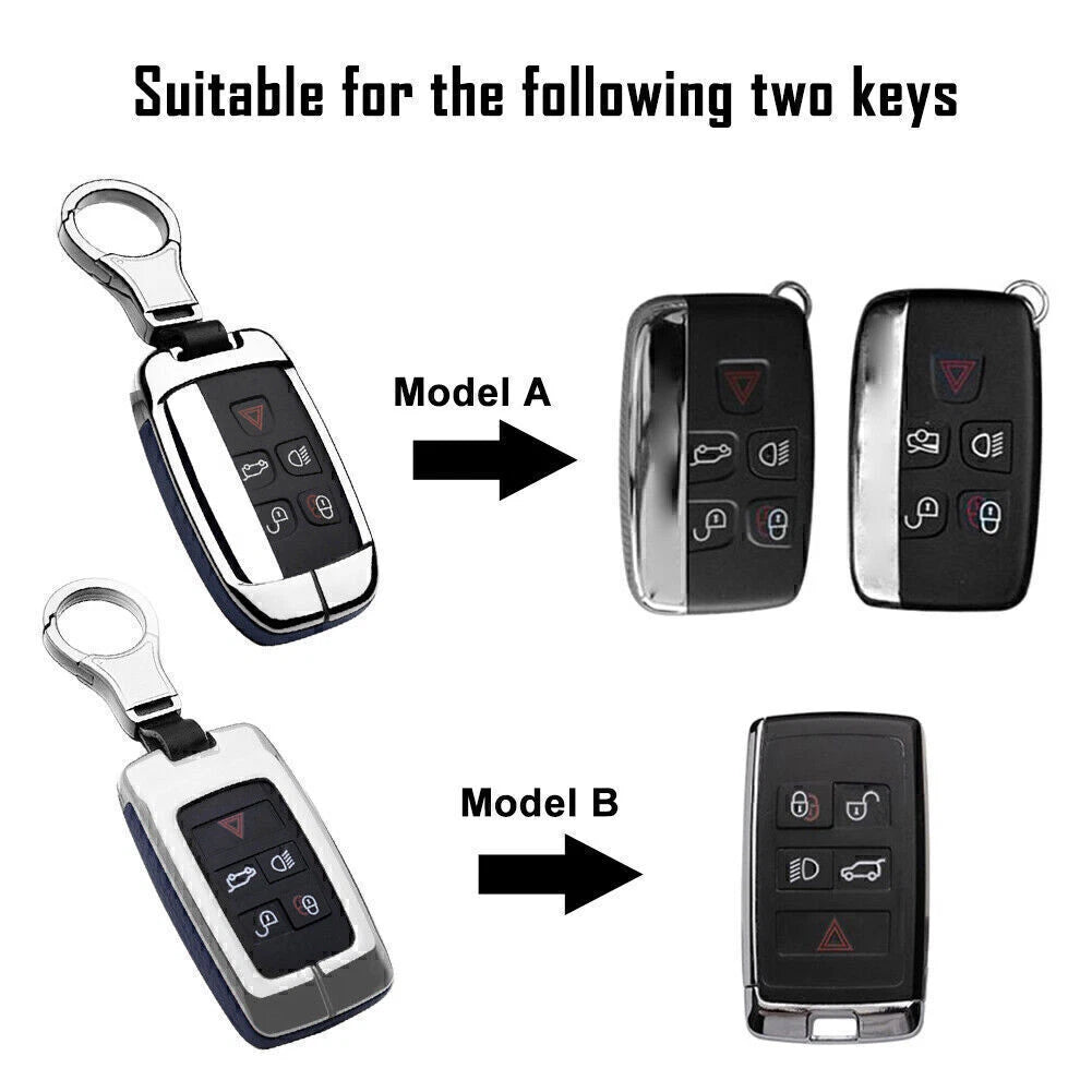 Leather Key Fob Cover Case for Land Rover Discovery, Range Rover, Jaguar