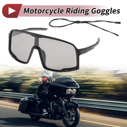 Set Riding Goggles Light Gray Lens Black Frame UV400 for Motorcycle
