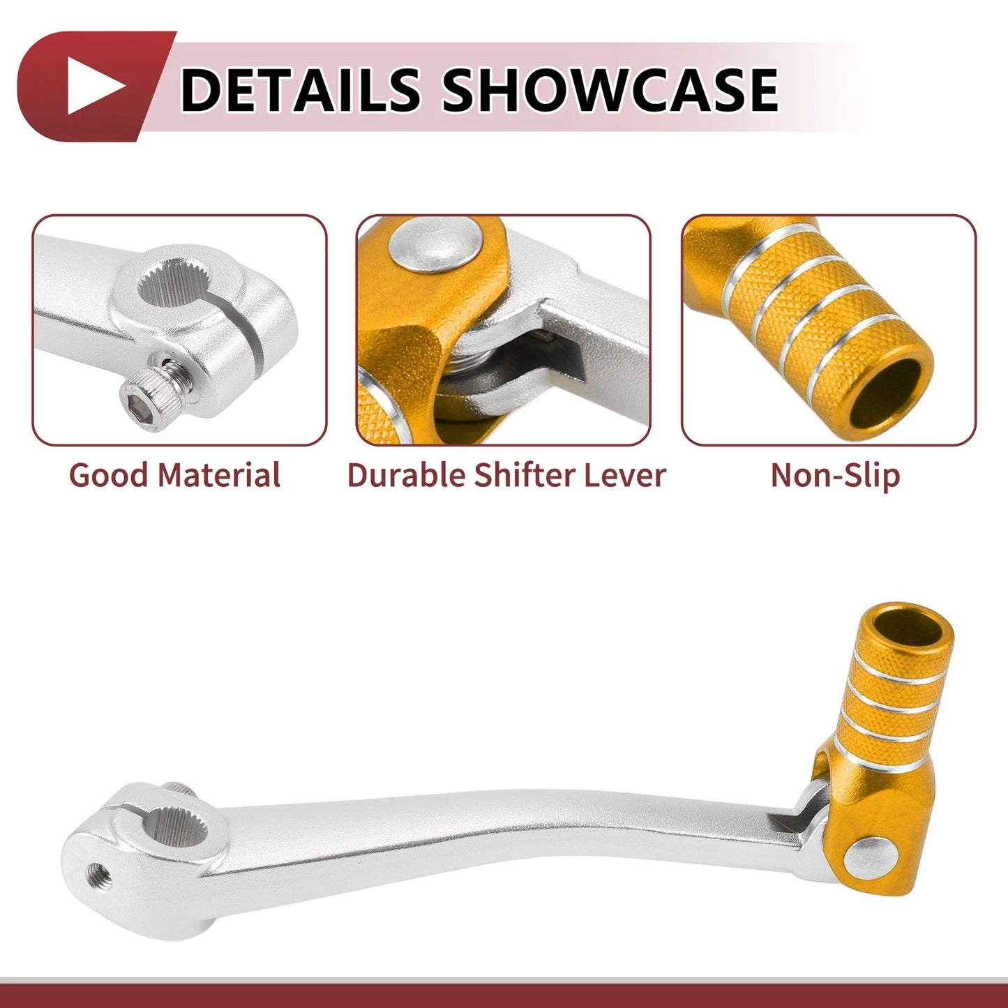 Shifter Lever Folding Motorcycle Gear for Bosuer 125 Silver Tone Gold Tone