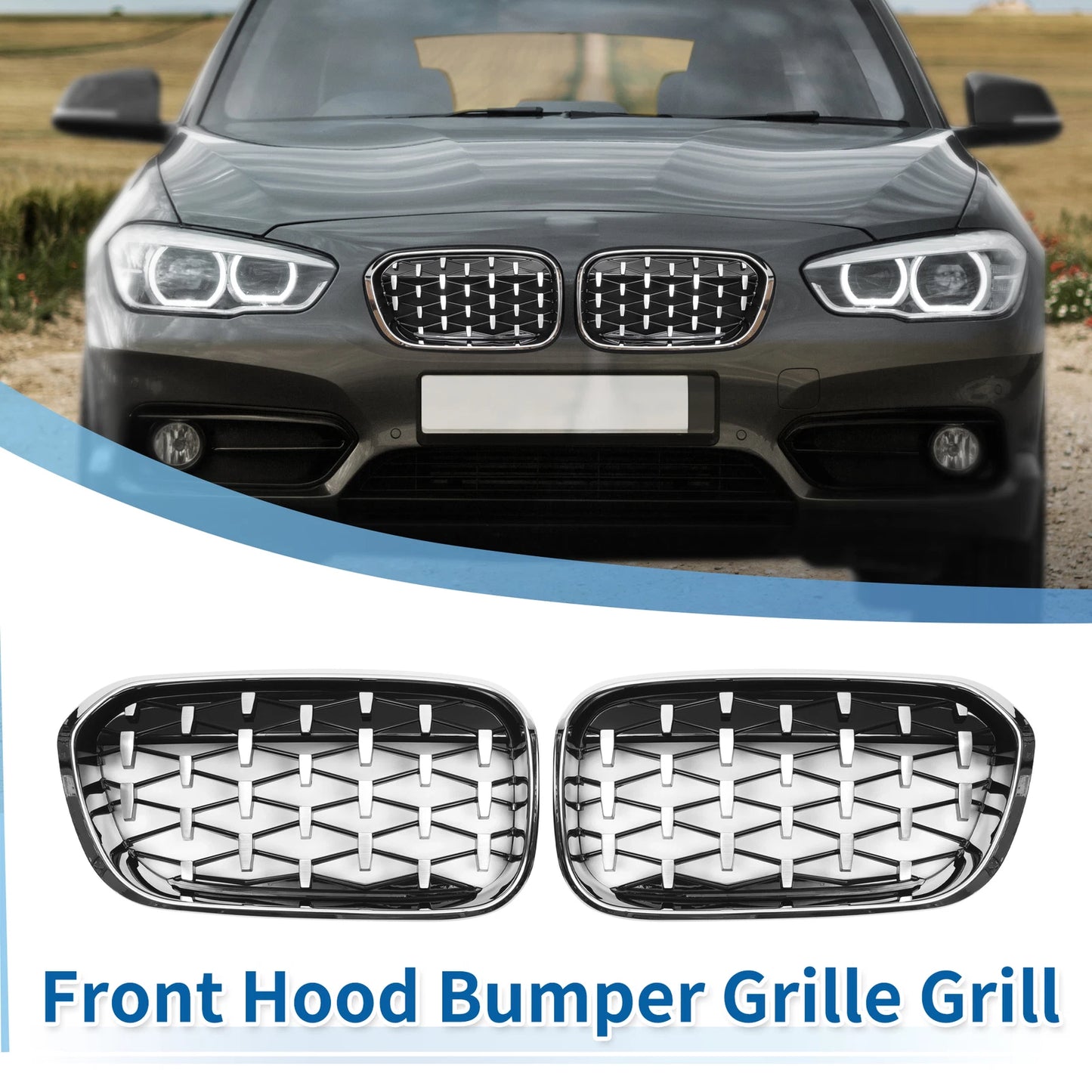 Front Upper Bumper Grille for BMW 1 Series F20 (2015-2018) Diamond Star