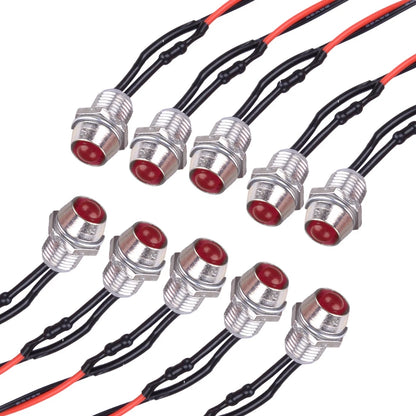 10x Red 8mm LED Indicator Lamps for Car Dash Panel Light Bulbs