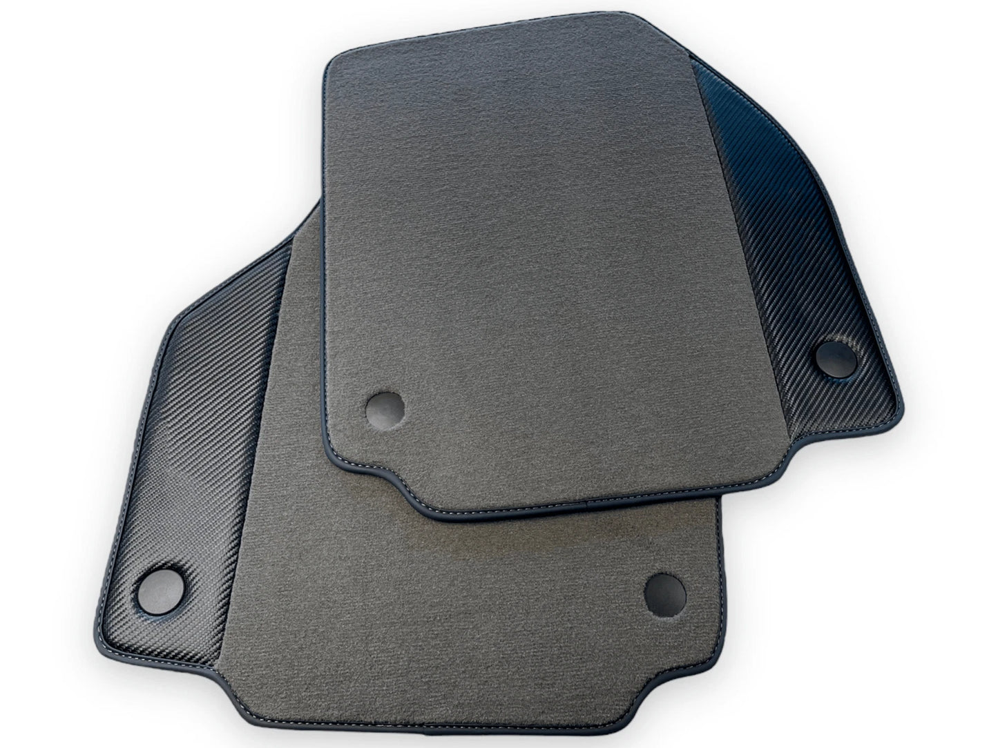 Gray Floor Mats for Ferrari 488 Spider - Carbon Fiber Leather (2015-2023)