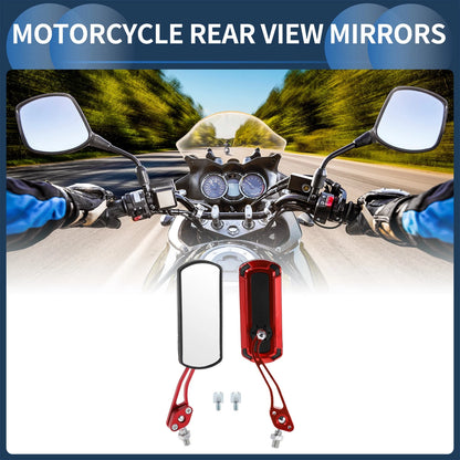 M8/M10 Rear View Mirror Handlebar Mirror Red Aluminum Plastic for Motorcycle