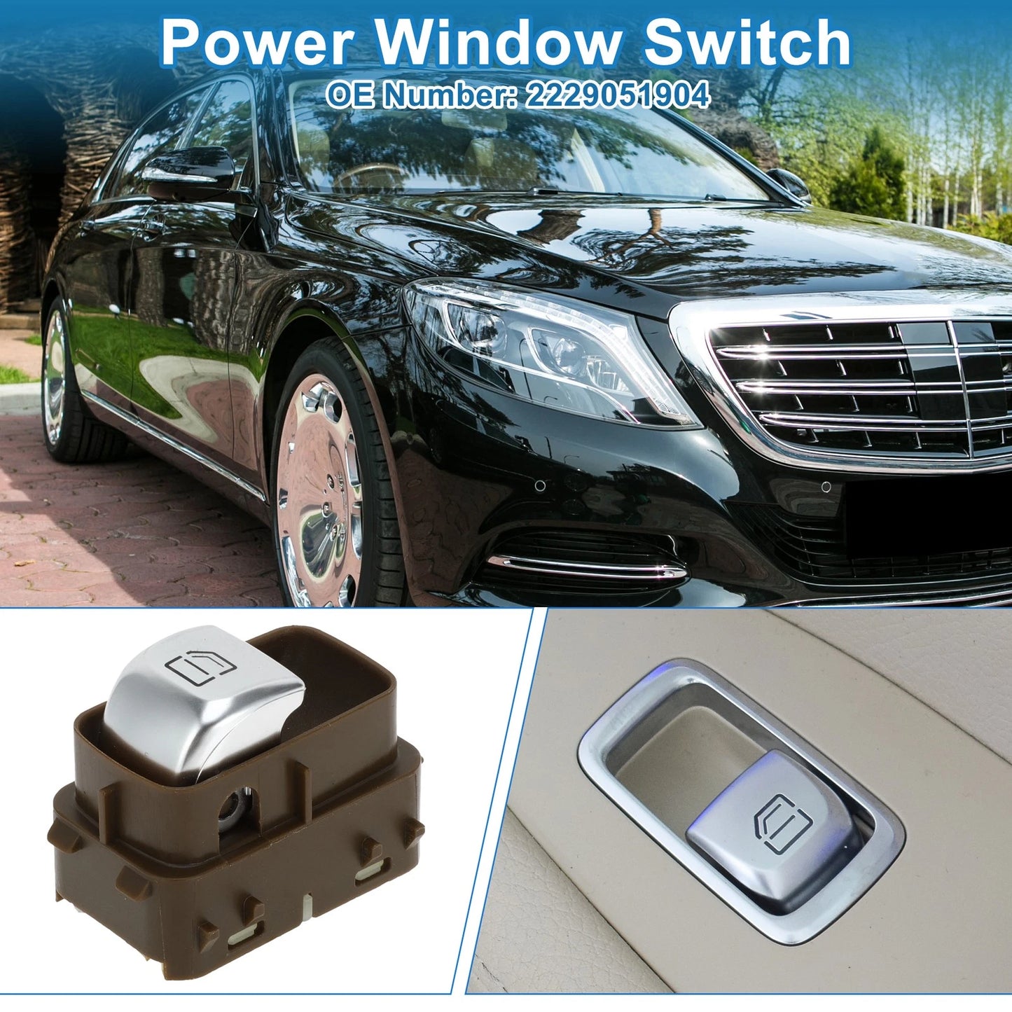 Power Window Switch for Mercedes-Benz E300 GLC300 S400 S500 (2016-2023)