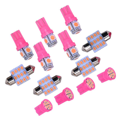 13x Pink LED Interior Lights Package for Dome License Plate Bulbs