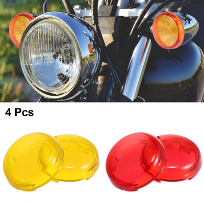 4pcs Turn Signal Light Lens Covers Front Rear for Harley Dyna Amber Red