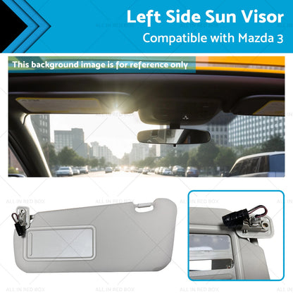 Left Side Sun Visor for 2010-2013 Mazda 3 Hatchback