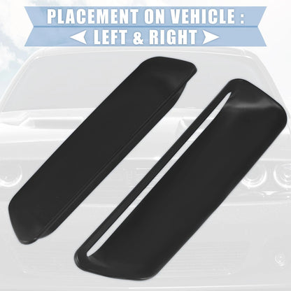 Pair Engine Hood Air Conditioner Outlet Cover Trim Black for Dodge Challenger