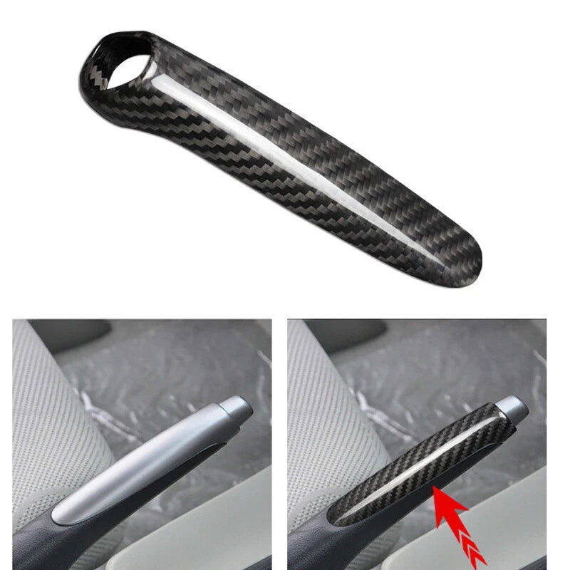 Real Carbon Fiber HandBrake Handle Parking Brake Cover Trim fits Civic 2012-2016